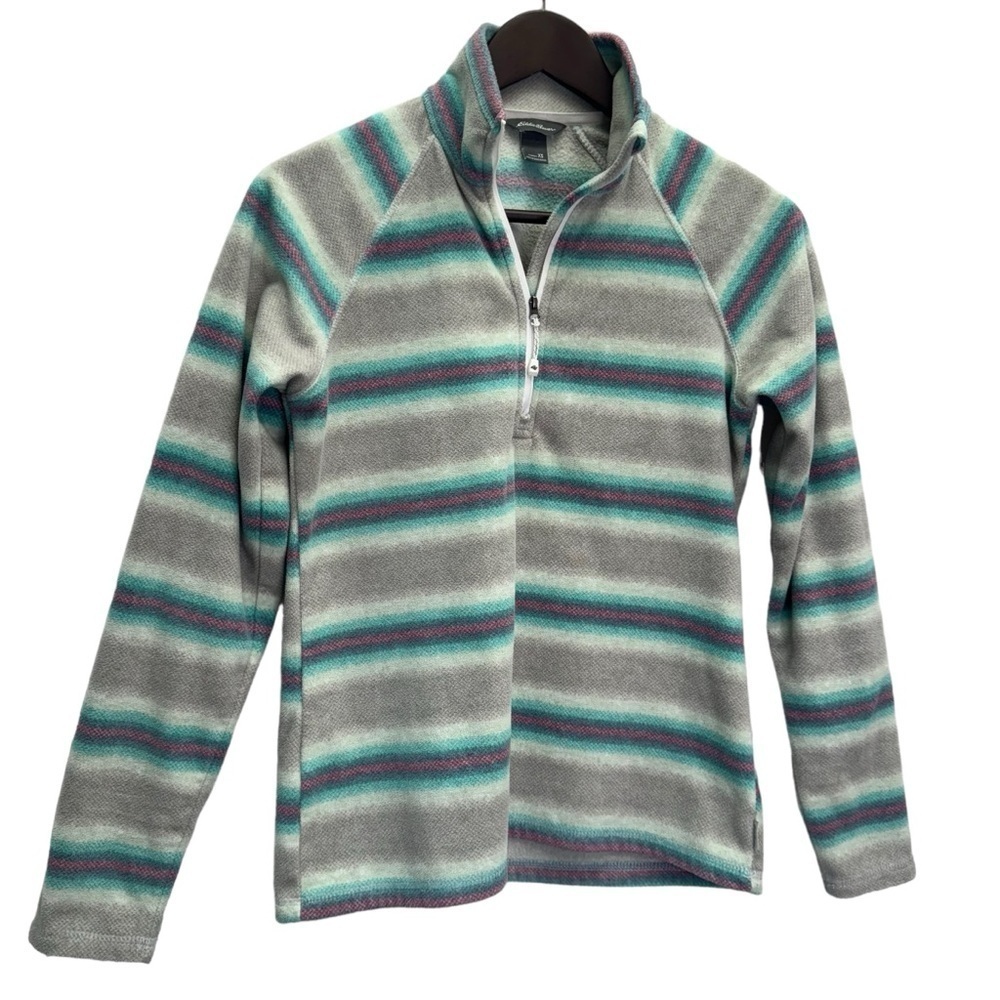 Eddie Bauer Striped Fleece 1/4 Zip Size XS